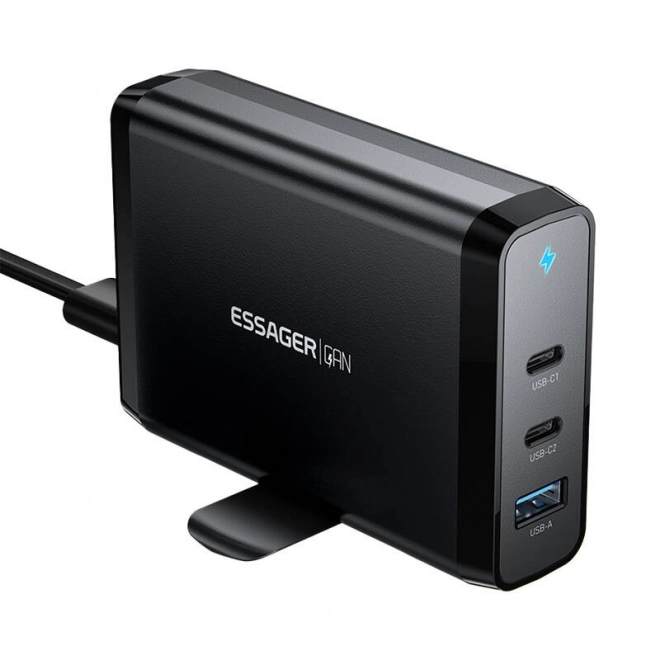 Stolní nabíječka 2xUSB-C 1xUSB-A 140W Essager GaN (černá)