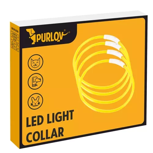 LED svítící obojek - nastavitelný Purlov 21631