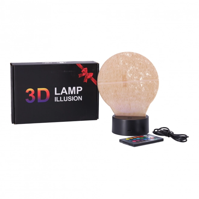 3D LED noční lampička "Star Wars - Hvězda smrti" Hologram + dálkové ovládání