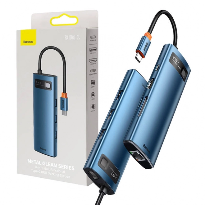 Baseus Hub adaptér 8v1 USB-C na 3x USB 3.0 + HDMI + USB-C PD 4K HD