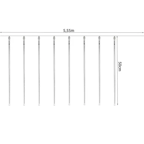 Světelná závěsná girlanda meteory - 36 LED 50cm - studená bílá