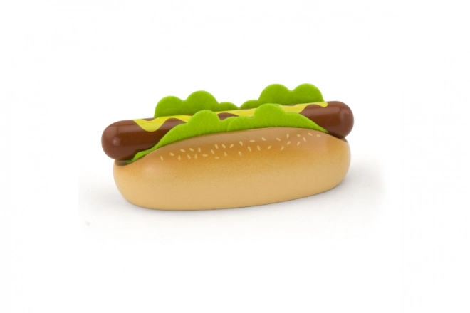 Dřevěná sada hotdog a mléko