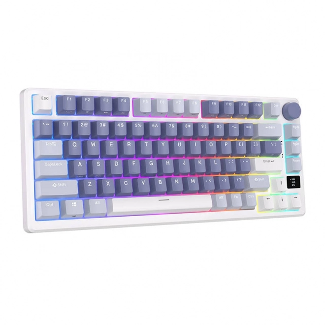 Bezdrátová mechanická klávesnice Royal Kludge RKM75 RGB, stříbrné klávesy (modré)