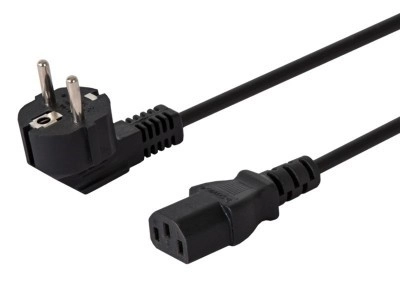 Napájecí kabel Schuko samec - IEC C13, úhlový, 1,8 m, CL-98