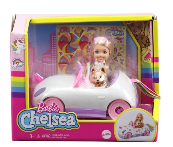 Barbie Chelsea a kabriolet s nálepkami