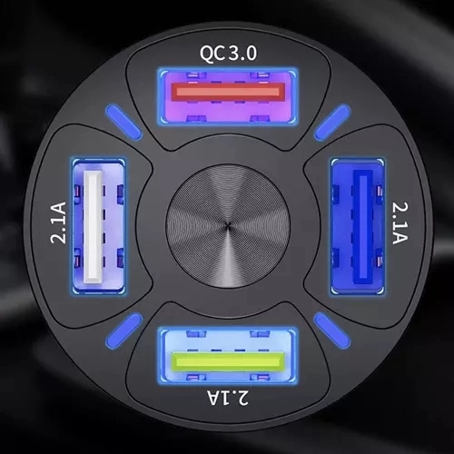 4x USB nabíječka do auta + Xtrobb 19907 kabel