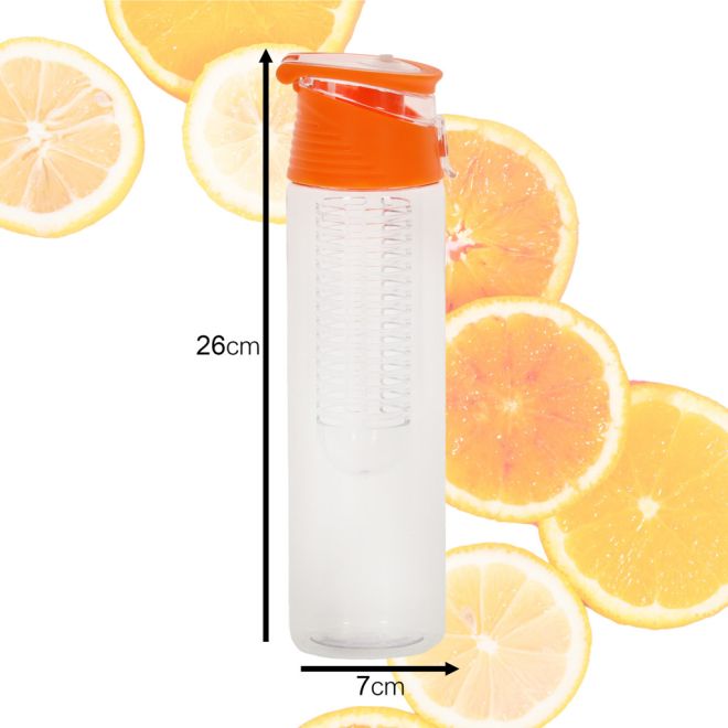 Láhev na vodu s ovocnou vložkou 800 ml pomeranč