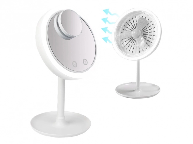 Kosmetické make-up zrcadlo s led ventilátorem