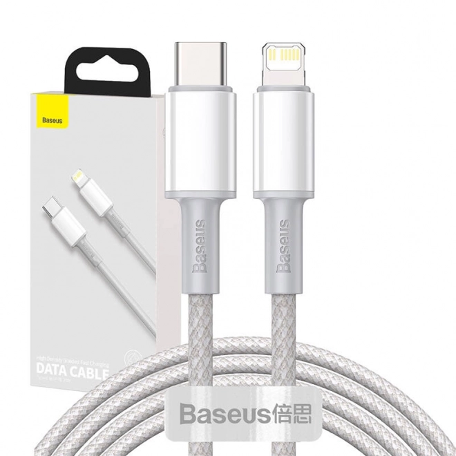 USB-C na Lightning Baseus High Density Braided Cable, 20W, PD, 2m (bílý)