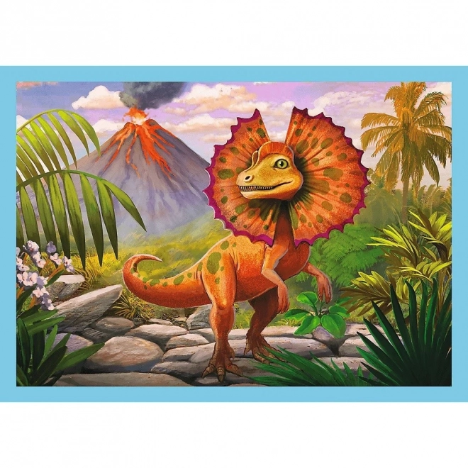 Puzzle 4v1 Unikátní dinosauři 28,5x20,5cm v krabici 28x28x6cm