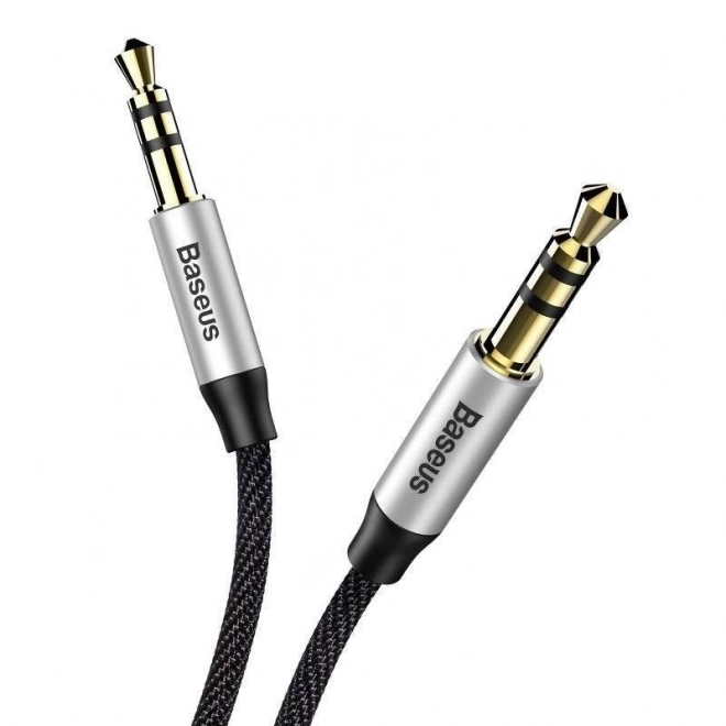 Baseus Yiven Audio kabel mini jack 3,5 mm AUX, 1 m (černo-stříbrný)