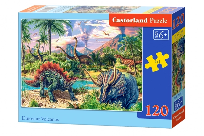 Puzzle Dinosaur Volcanos pro děti 120 dílků