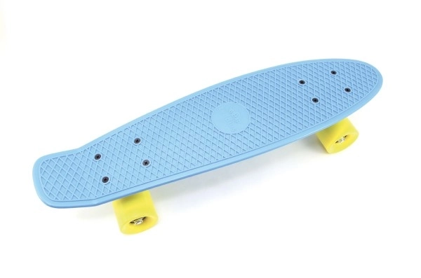 Skateboard - pennyboard 60cm nosnost 90kg, kovové osy – Černý, oranžová kola