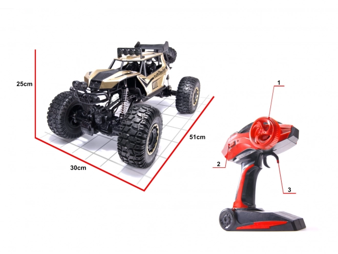 RC auto Rock Crawler 2.4GHz 1:8 51cm zlatý