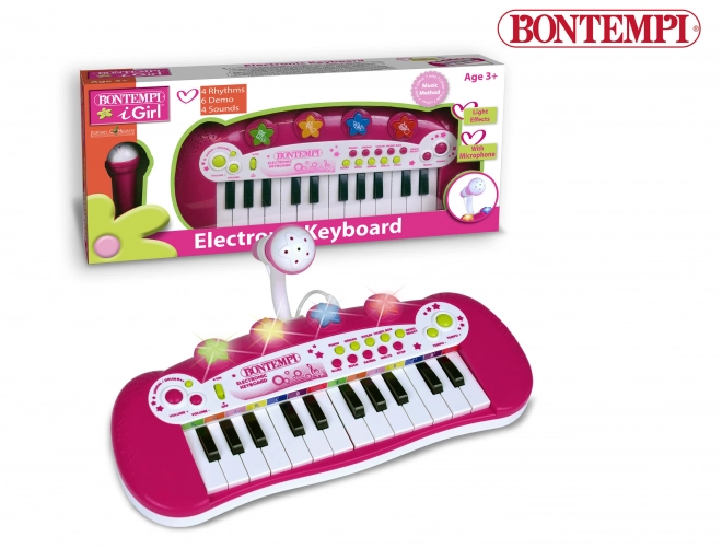 Bontempi Elektrické klávesy s mikrofonem a blikající světelnou show