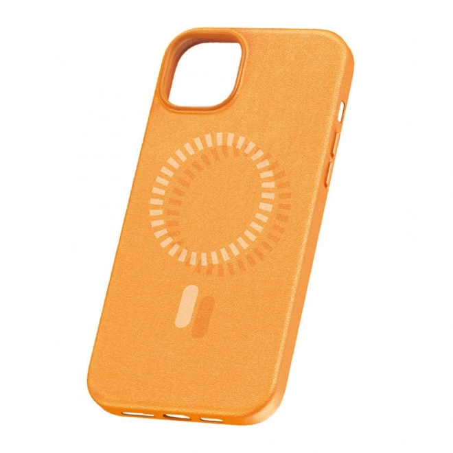 Magnetické pouzdro pro iPhone 15 Baseus řady Fauxther (oranžové)