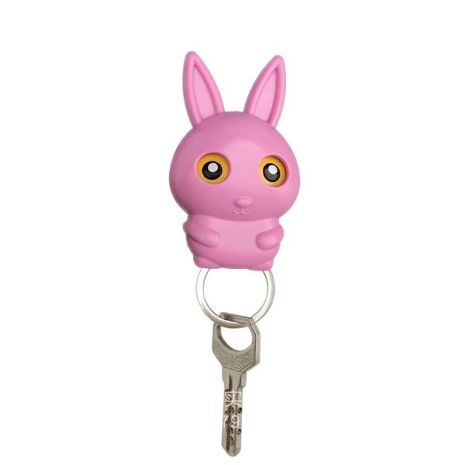 Přívěsek na klíče - růžový králík