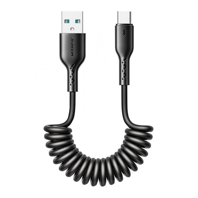 Rychlonabíjecí kabel do auta Joyroom USB-A na Type-C Easy-Travel Series 3A 1,5 m, vinutý (černý)