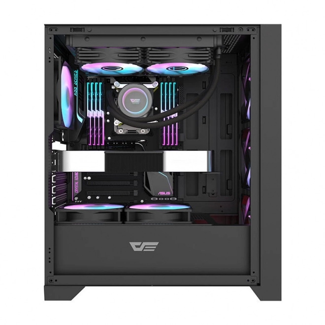 Počítačová skříň Darkflash DRX70 GLASS + 4 ventilátory RGB (černá)