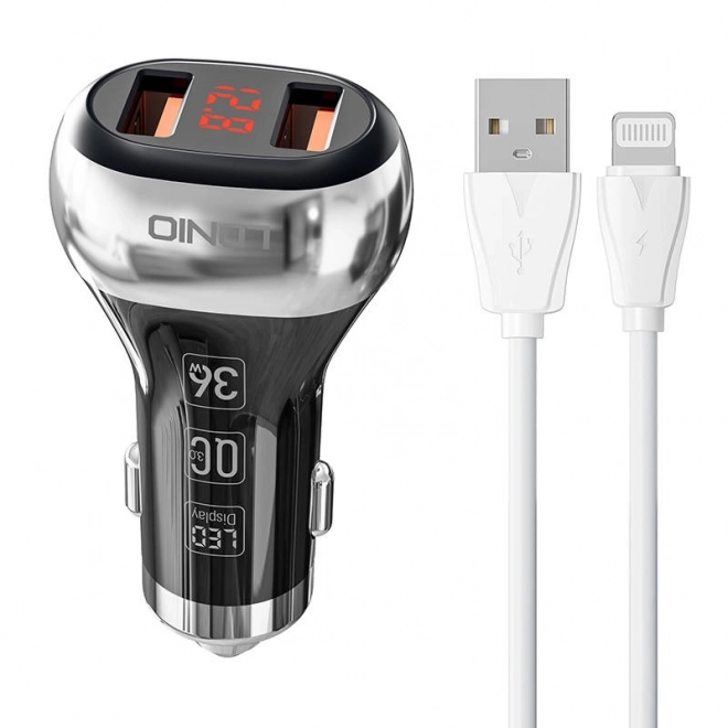 LDNIO C2 2USB nabíječka do auta + kabel Lightning