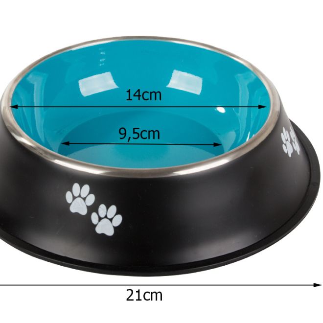 Kovová miska pro psy z protiskluzové gumy 400 ml
