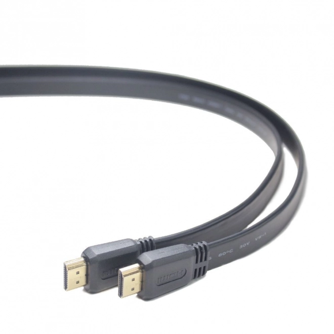 HDMI-HDMI v2.0 3D TV High Speed Ethernet kabel 1M plochý (pozlacené koncovky)