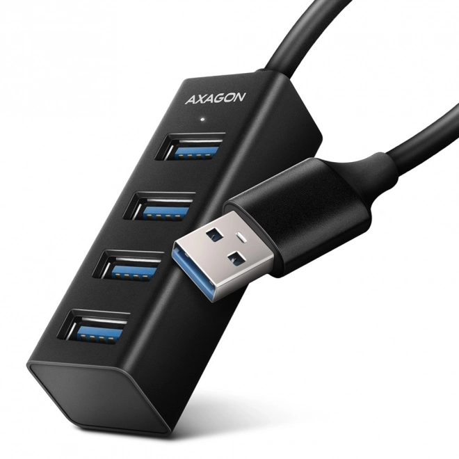 HUE-M1A 4portový mini kovový rozbočovač USB 3.2 Gen 1, 20cm kabel USB-A