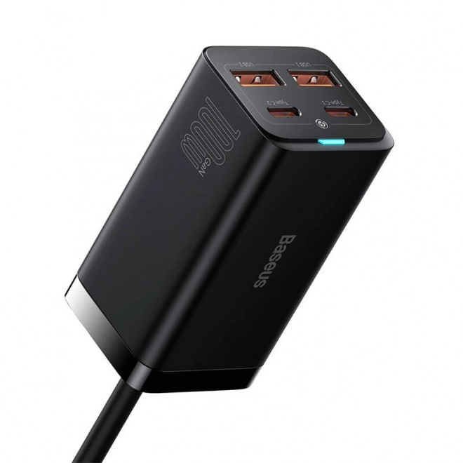 Baseus GaN3 Pro nástěnná nabíječka 2xUSB-C + 2xUSB, 100W (černá)