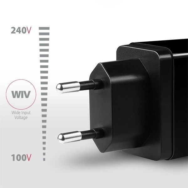 ACU-QC19 síťová nabíječka, QC 19W, 1x port USB-A, QC3.0/AFC/FCP/SMART, černá barva