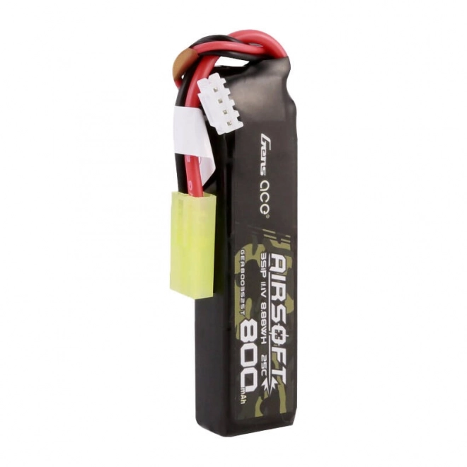 Gens Ace Lipo 800MAH 11.1V 25C 3S1P Airsoft Gun Lipo baterie s mini Tamiya konektorem