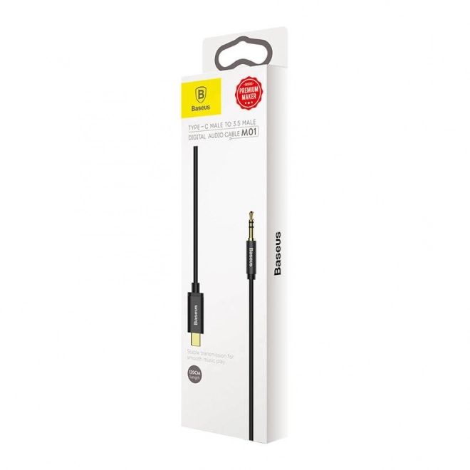 Baseus Yiven Audio kabel USB-C na mini jack 3,5 mm, 1,2 m - černý