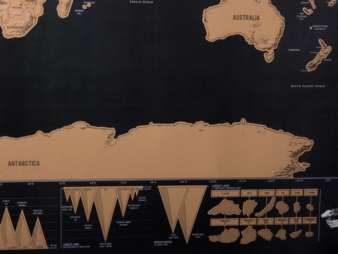 Stírací mapa světa pro cestovatele 82 x 59 cm