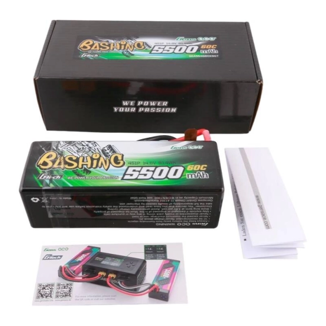 Gens ace G-Tech 5500mAh 4S1P 14.8V 60C HardCase RC auto Lipo baterie