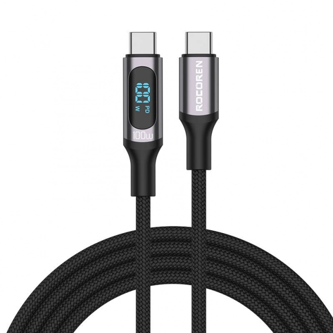 Rychlonabíjecí kabel Rocoren Digital USB-C na USB-C, PD, 1 m (šedý)