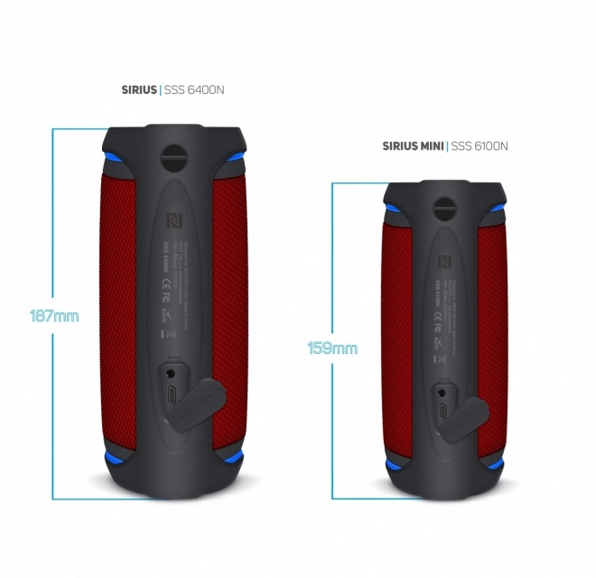 SSS 6400 Sirius 30W Bluetooth reproduktor, TWS, NFC, IPX6 Červený