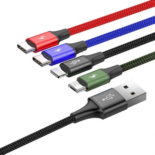 Baseus Fast USB kabel 4v1 2xUSB-C / Lightning / Micro 3,5A 1,2m - černý