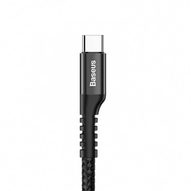 Baseus Pružinový kabel USB-C 1m 2A - černý