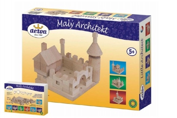 Stavebnice Malý Architekt kostky dřevo 120ks v krabici 29x20x6cm