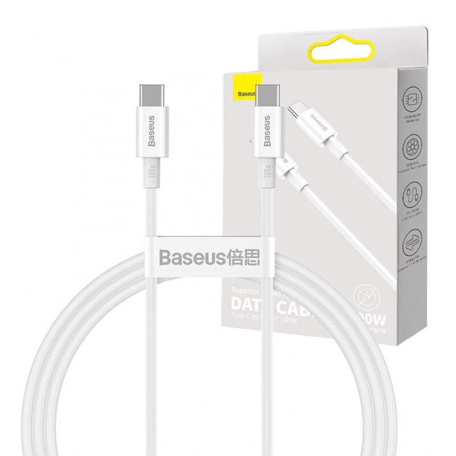 Kabel Baseus Superior Series USB-C na USB-C, 100W, 1m (bílý)