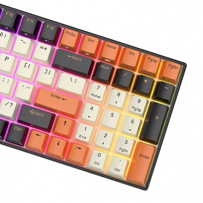 Mechanická klávesnice Royal Kludge RK100 RGB, hnědý spínač (černo-oranžový)