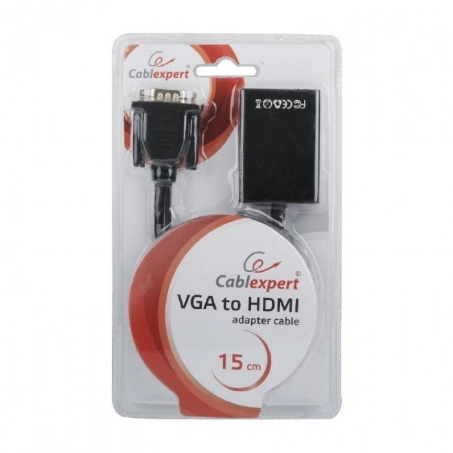 Převodník VGA na HDMI 15 cm černý