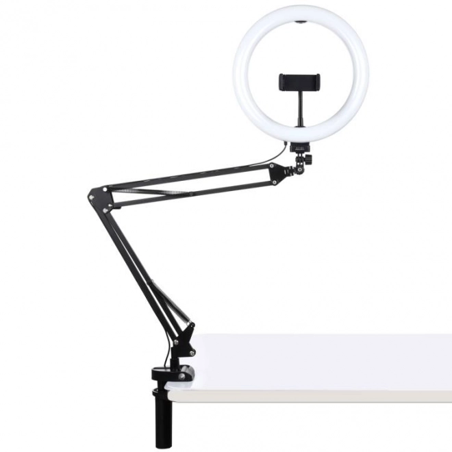 Stojan na rameno stolního počítače Puluz s 26cm LED Vlogging Ring PKT3090B