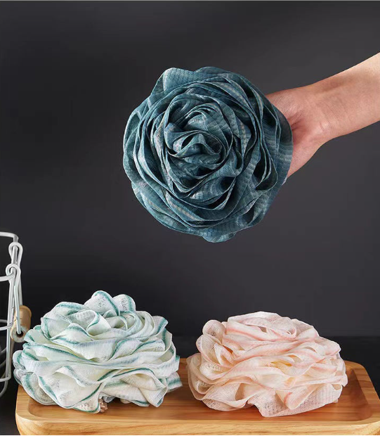 Koupelová houba ve tvaru růže - tmavě modrá
