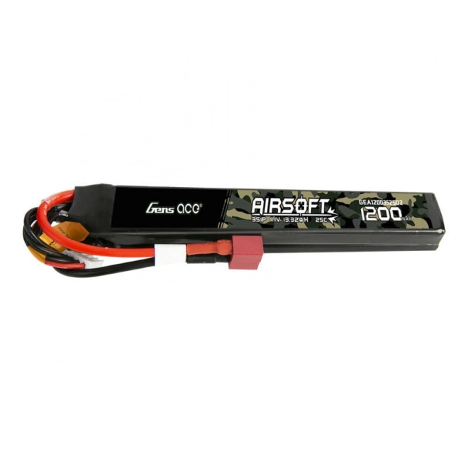 Gens Ace 25C 1200mAh 3S1P 11,1V sedlová airsoftová pistolová lipo baterie s T zástrčkou