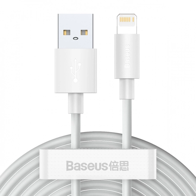 Baseus Simple Wisdom Data Cable Kit USB to Lightning 2.4A (2PCS/Set）1.5m - bílý