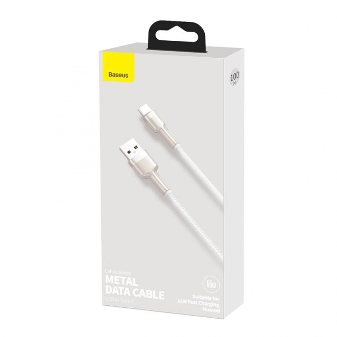 Kabel USB pro USB-C Baseus Cafule, 66 W, 1 m (bílý)