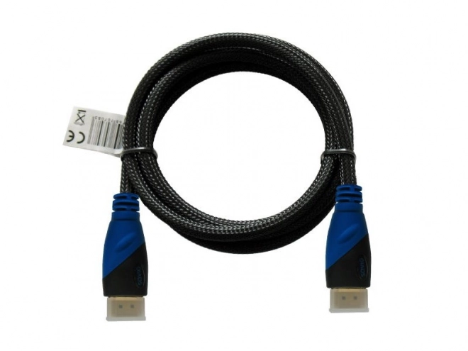 Kabel HDMI (M) 2 m, nylonové opletení, zlaté koncovky, vysokorychlostní v1.4, ethernet/3D, CL-48