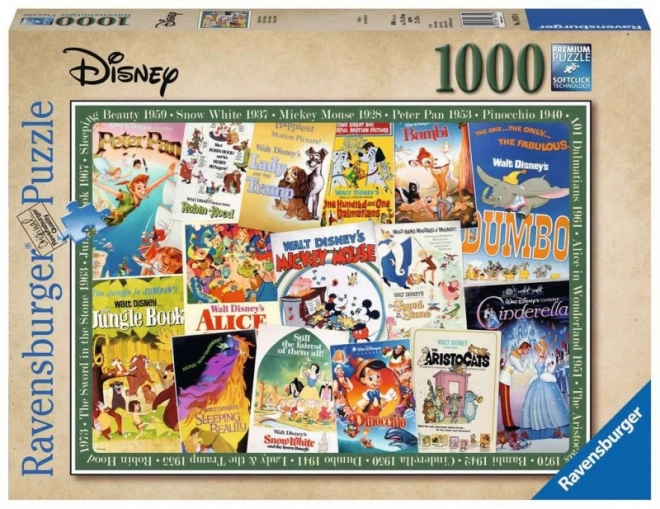 Puzzle 1000 prvků Staré filmové plakáty Disney