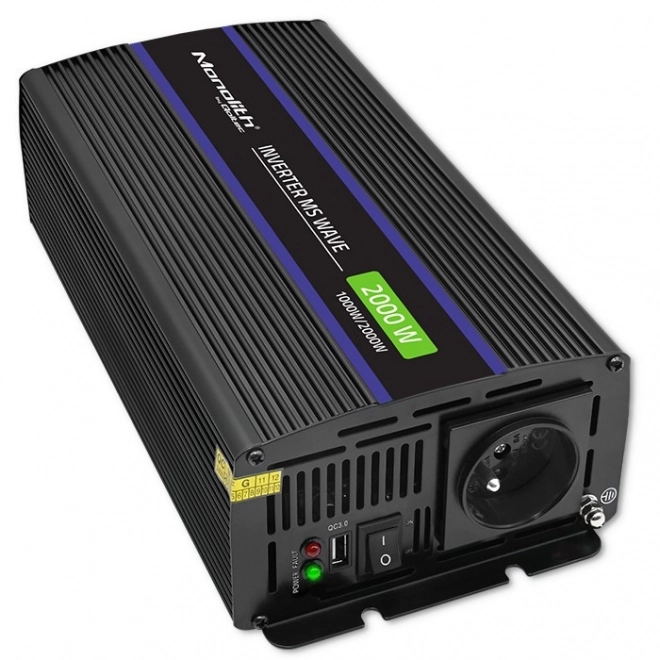 Měnič napětí Monolith 2000 MS Wave | 12V na 230V | 1000/2000W | USB