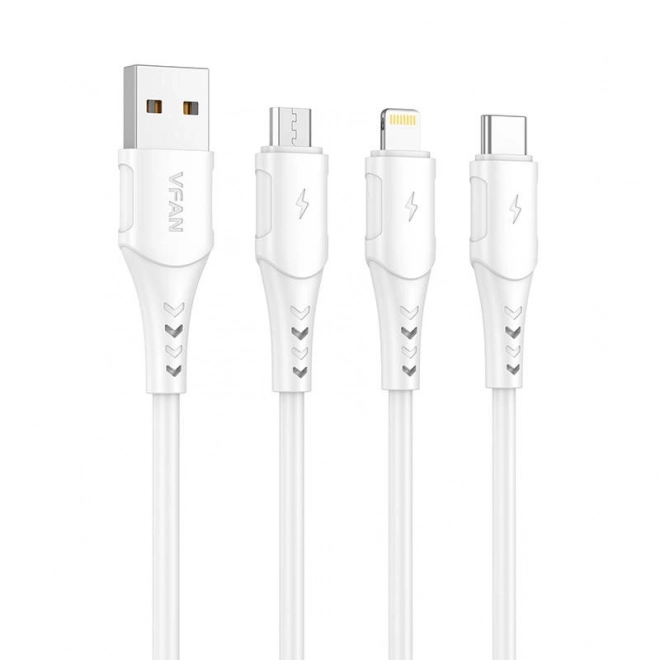 Kabel USB-Micro USB VFAN Colorful X12, 3A, 1 m (bílý)